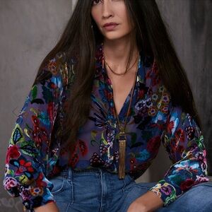 Johnny Was Minto Burnout Yrene Blouse